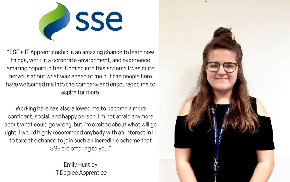 ssejobs's tweet photo. #ITDegree Apprenticeships closing 19 March. Study and earn like Emily #ITcareer - techies all ages/genders @ssejobs https://t.co/NJbDzcE2aD https://t.co/WXRs4lQomN