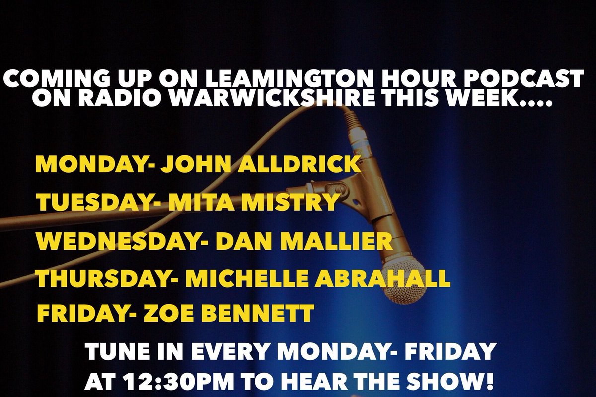 LeamingtonHour's tweet photo. Today's #leamingtonhourpodcast at 12:30pm on @RadioWarks is with the fantastic @MishAbrahall #loveleam https://t.co/58BvVz6Sv6