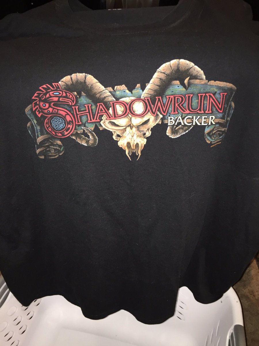 MrWashingToad's tweet photo. Just checking out closet for shirts to wear and found a winner! #Shadowrun @WeBeHarebrained  love this shirt! https://t.co/zxRCyZ6LI9