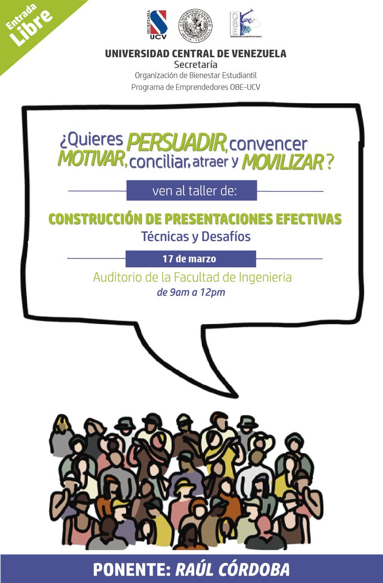 #OBE invita al taller "Construcción de presentaciones efectivas", mañana viernes #17Marzo a cargo de <a href="/RaulCordoba/">Raúl Córdoba</a> 
¡Los esperamos!