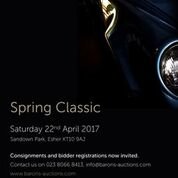 Saturday 22nd April
Classic Spring, Sandown Park, Esher
barons-auctions.com
#auction #classiccars