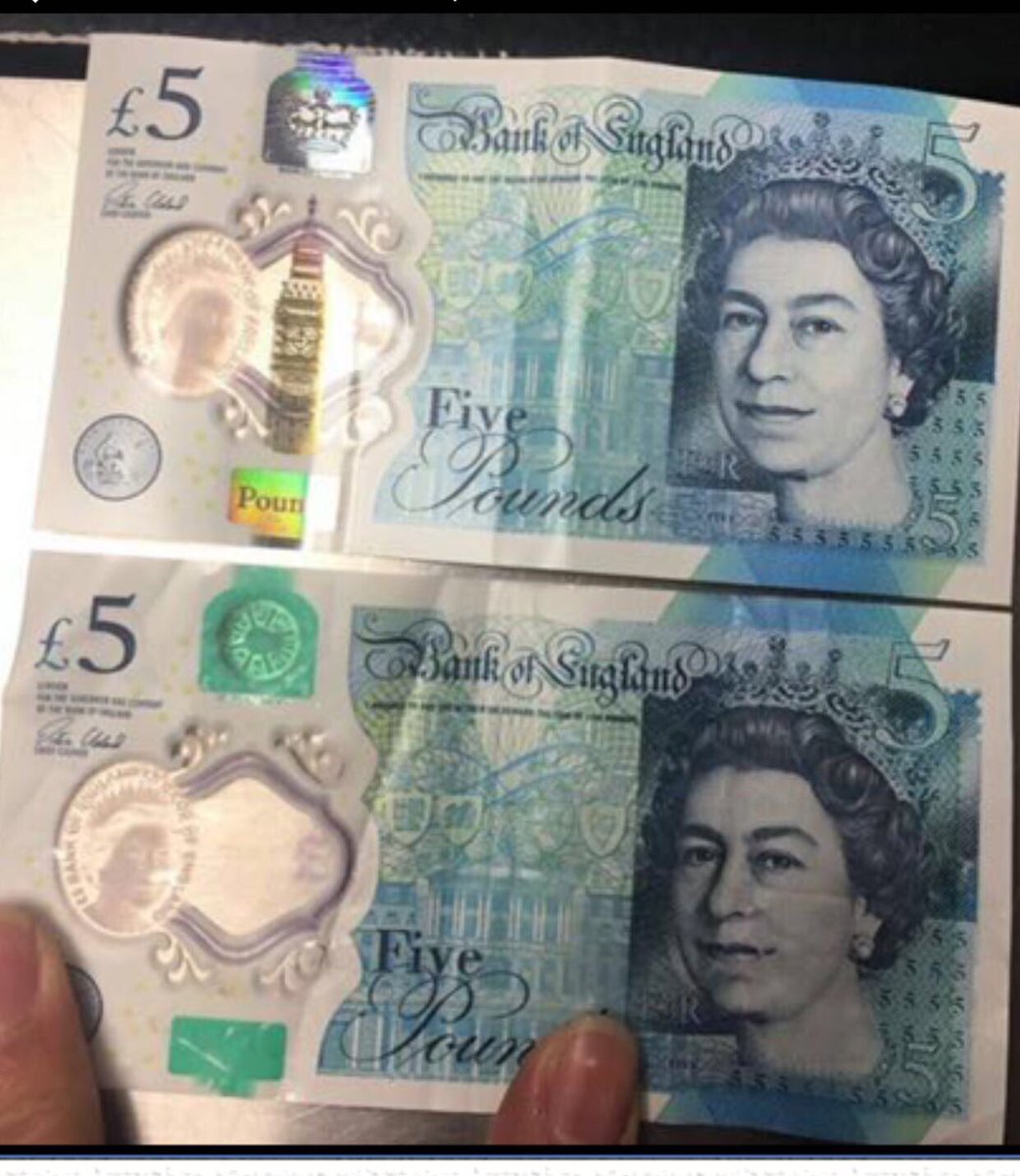 mattashby27's tweet photo. First fake fiver Ive seen https://t.co/XEuM3c3E82