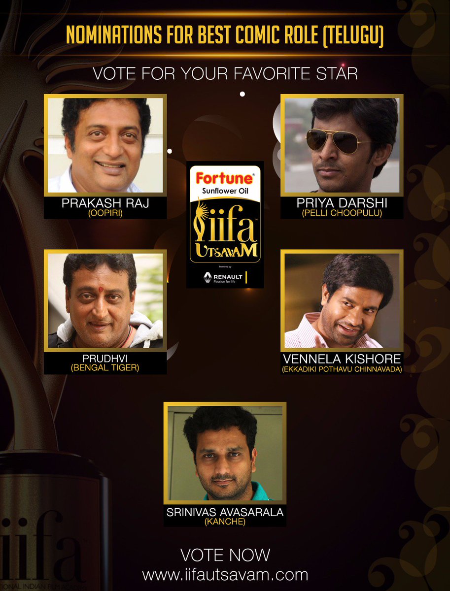 Vote now for the comic artists who made you laugh @ iifautsavam.com/2017/GlobalVT/
#IIFAUtsavam2017 #CelebrationsBegin #Telugu #BestComicRole