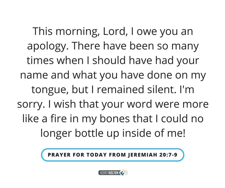 KWHolton's tweet photo. Tomorrow's reading is Jer. 20:10-13. God bless you today! #PrayingJeremiah #Fireinmybones https://t.co/RQzoKRvfjk