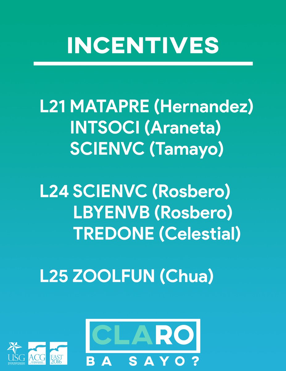 DLSUFAST2016's tweet photo. #FAST2016
CLAss is in session! Take a look at the schedule for your course's respective time slot and classroom!
#CLAroBaSayo https://t.co/GrP1XqjrvP