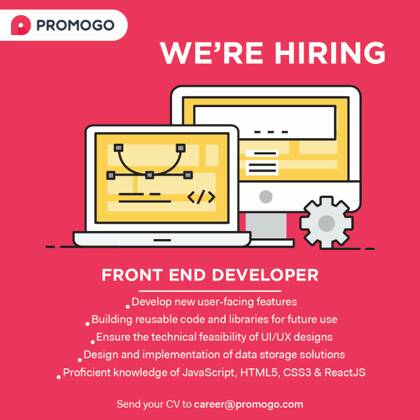 #Fulltime Front-end Developer, di Tomang Grogol 
#lokerJakarta #KarirJakarta
instagram.com/p/BRpV7rggGFX/