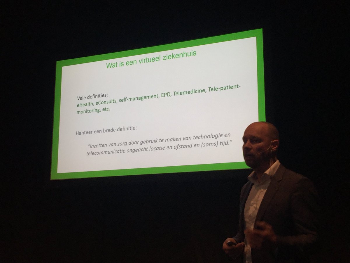 Redmax_nl's tweet image. Jan de Boer laat zien wat een virtueel ziekenhuis is. Het gaat niet om hightech en minder ziekenhuisbedden. #ZICT