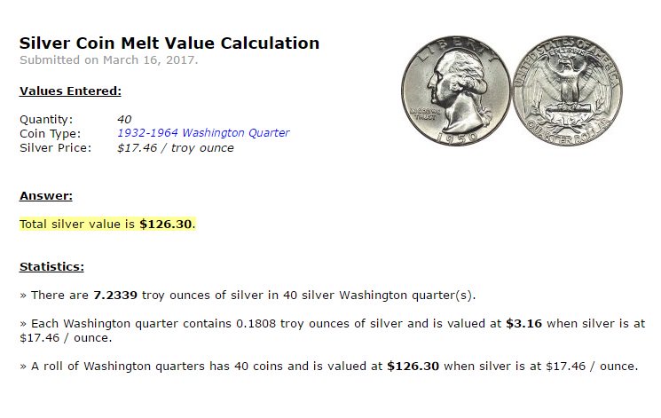 SilverWillies's tweet photo. https://t.co/LUcYcns7SD 1 day AUCTION 90% silver FULL ROLL 40 Washington Quarters starts 1¢ LESS THAN SPOT PRICE / MELT VALUE bid NOW https://t.co/pJRaDogLBp