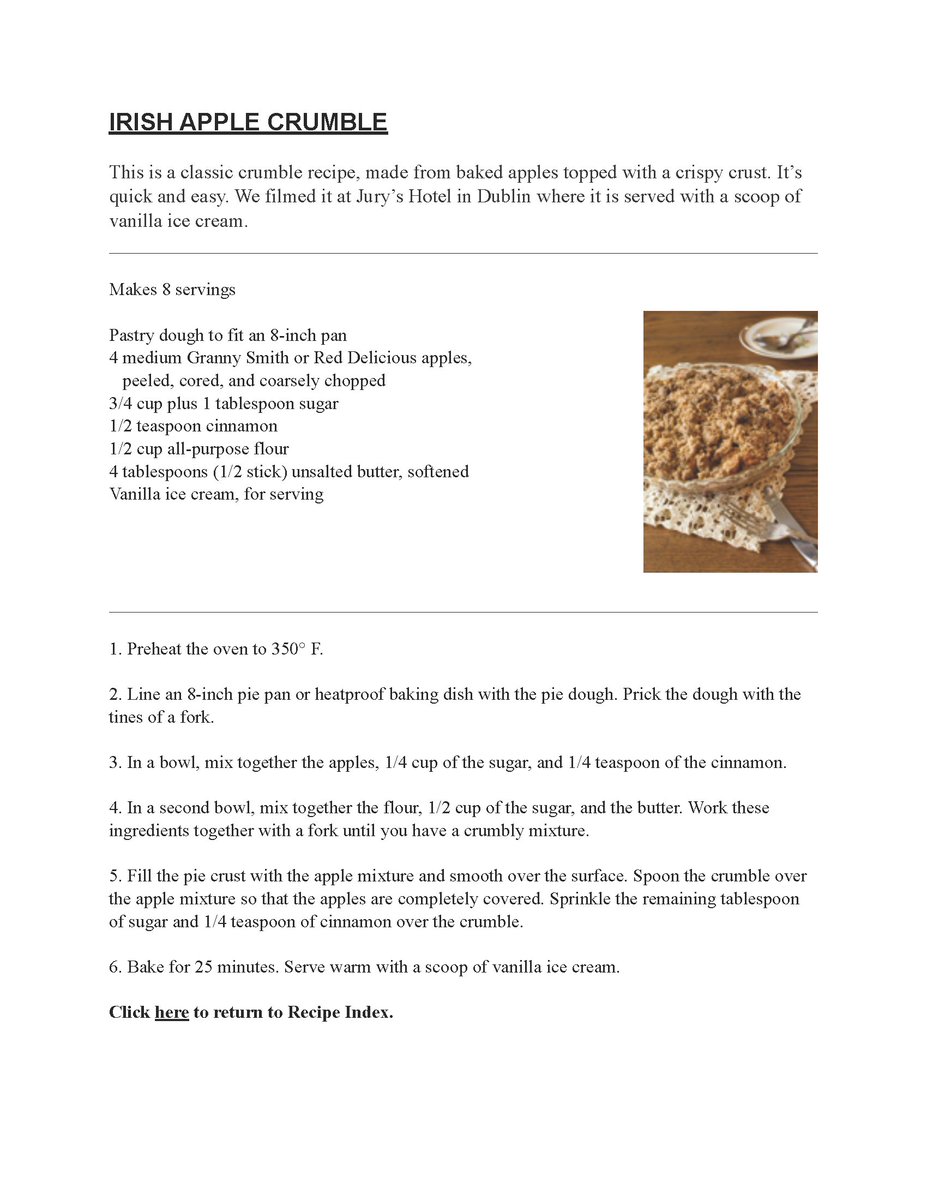 Tomorrow is #StPatrick’sDay. Here’s one of my favorite recipes from our programs about Ireland. #Irish <a href="/ireland/">Ireland /</a>