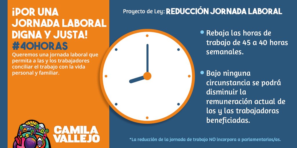 camila_vallejo's tweet photo. 8 horas de trabajo + 1 de almuerzo + 3 de transporte. Donde queda tu vida? #40Horas https://t.co/ymuhsZYM7f