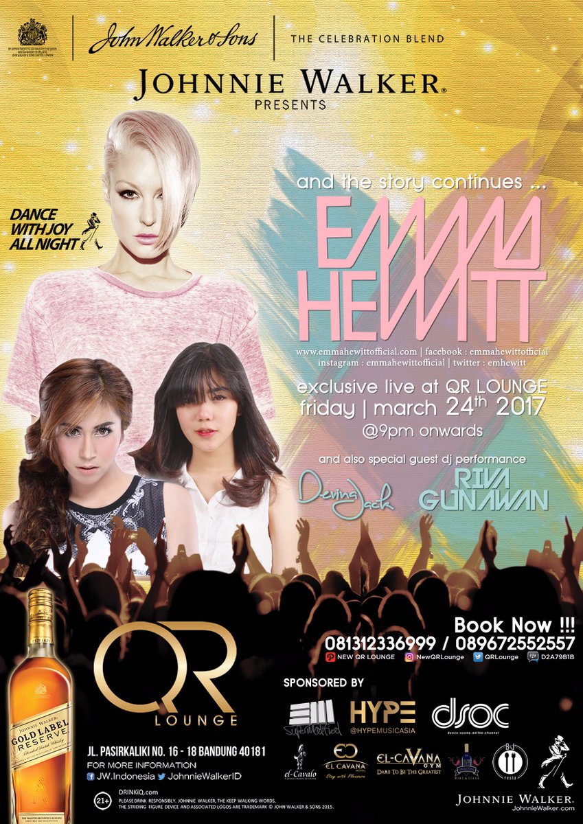fri.24.03.17 <a href="/JohnnieWalkerID/">Johnnie Walker ID</a> &amp; <a href="/QRlounge/">QR Lounge</a> present <a href="/emhewitt/">emhewitt</a> live on stage. Feat. Devina Jack &amp; Riva Gunawan. Start from 9 pm onwards