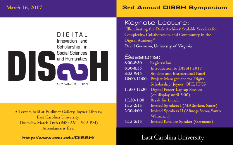 eculibraries's tweet photo. Join us for the 3rd annual #DISSH Symposium today! Find more information here: https://t.co/LpYyoKtZR8 https://t.co/n3BKnION7e