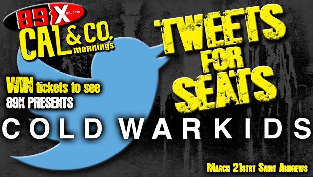 CalCagnoRadio's tweet photo. .@theofficial89x Presents Cold War Kids March 21st @ Saint Andrews! Go for free by RETWEETING THIS NOW! #TweetsForSeats https://t.co/1tPVIzphqy