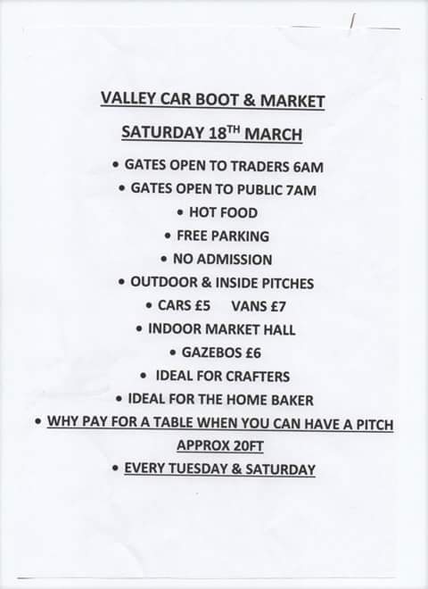 Valley_Car_Boot's tweet photo. Valley Car Boot and Market tomorrow, Saturday 18 March.
#Anglesey #Wales #supportlocal #DiaryNote #AngleseyEvents https://t.co/tODH23hm8K