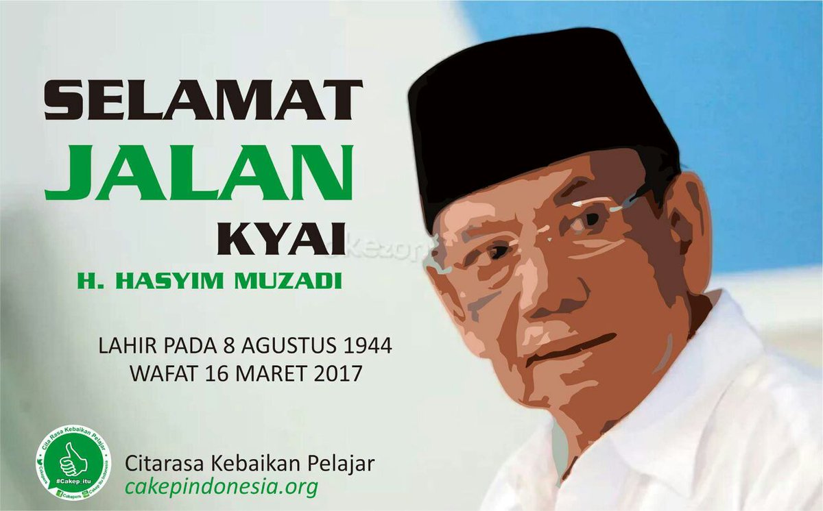 Selamat jalan kyai....Semoga inspirasi kebaikan kyai... akan terus kami gelorakan diseluruh seantero NKRI #SangGuruBangsa #kyaiHasyimMuzadi