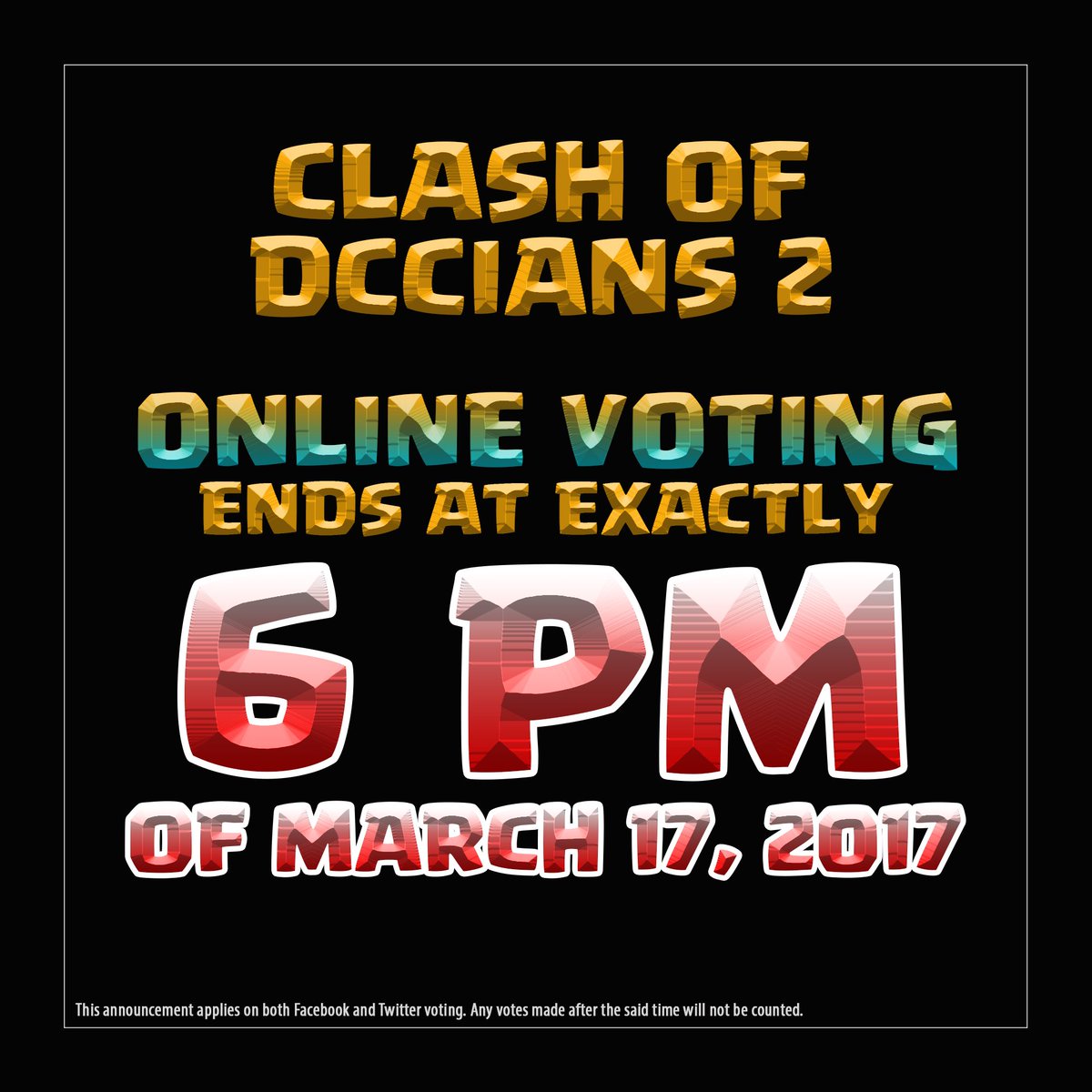DCCSSC's tweet photo. Don't waste any time! VOTE FAST!

How-To-Vote instructions can be found on each of your favorite Clash of DCCians 2 Contestant photos. https://t.co/2wzIeKDA9N