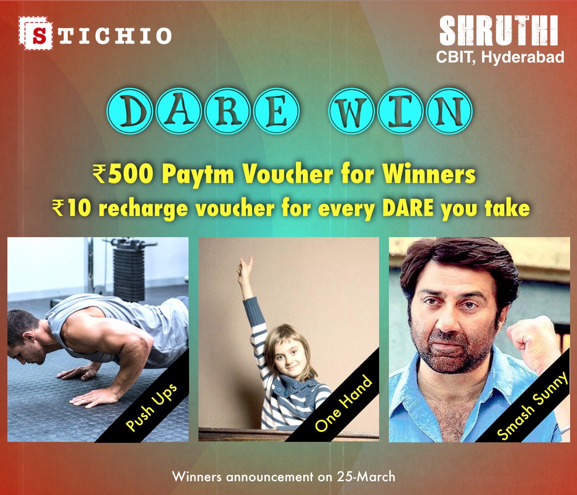 stichio_in's tweet photo. ๐๐#DARE & #WIN BIG๐๐
@ https://t.co/hRxWs59kDo
Every Participant WINS!
#challenge #contest #fun #fitness #funny #sunnydeol #YoSTICHIO #movie https://t.co/1EnrQSaAvg