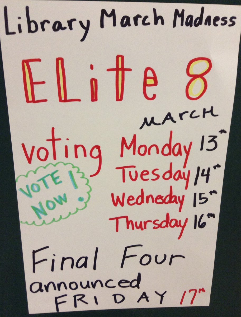 HandMSLibrary's tweet image. March Book Madness at the Hand Middle School library
@HandMiddleSC @RichlandOne