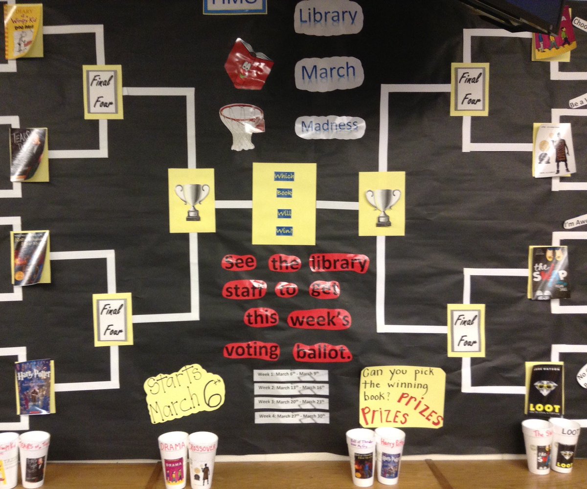 HandMSLibrary's tweet image. March Book Madness at the Hand Middle School library
@HandMiddleSC @RichlandOne