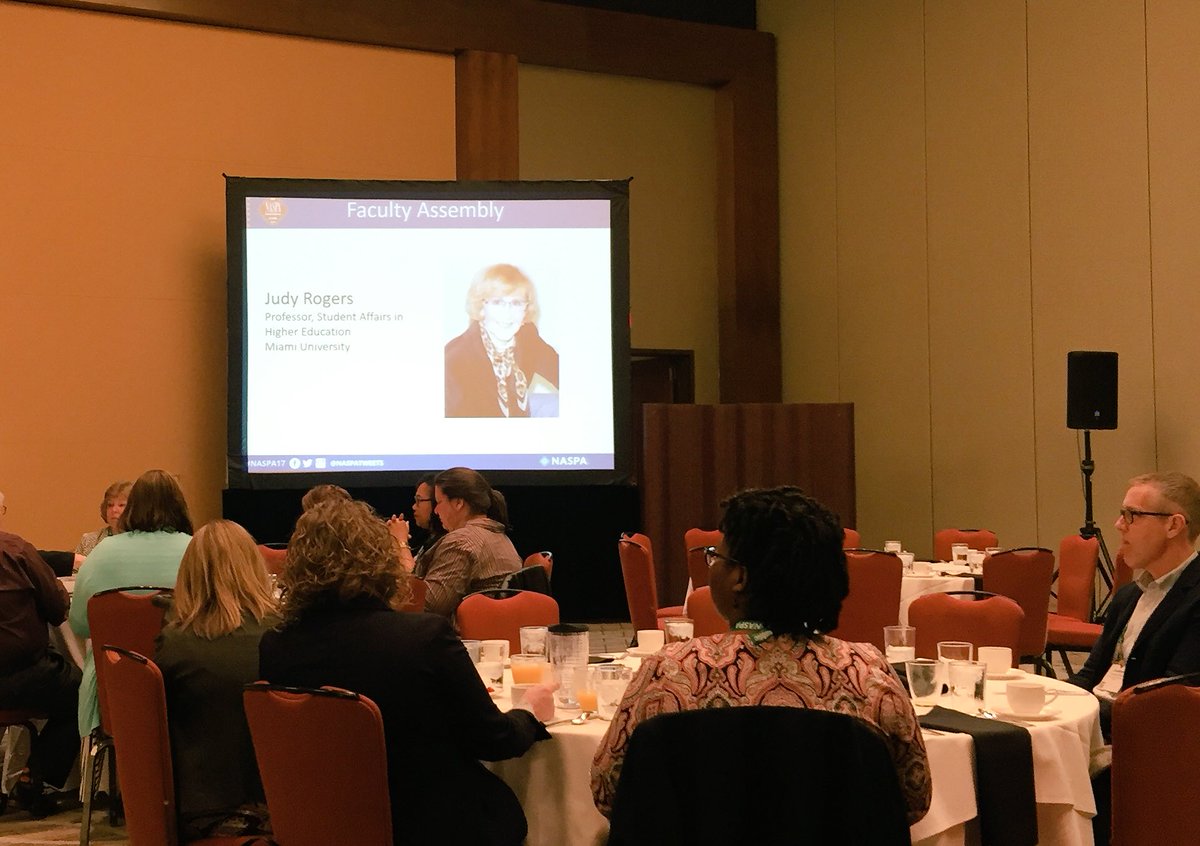 drdavidperezii's tweet image. Thanks NASPA Faculty Assembly for acknowledging retirement of my colleague, Dr. Judy Rogers, at #NASPA17. @MiamiSAHE @MiamiEDL @MiamiOHehs