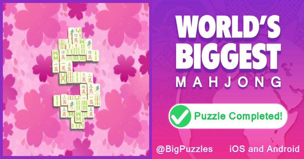 SoMimiesque's tweet photo. I've just completed Dollar in World's Biggest Mahjong.

It's free https://t.co/Pp11spaAhz https://t.co/gv9IMI4SO1