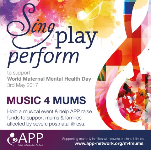 Anyone musical out there? Sing for @actiononPP's #m4mums event on #wmmhd in May & help us raise much-needed funds app-network.org/m4mums