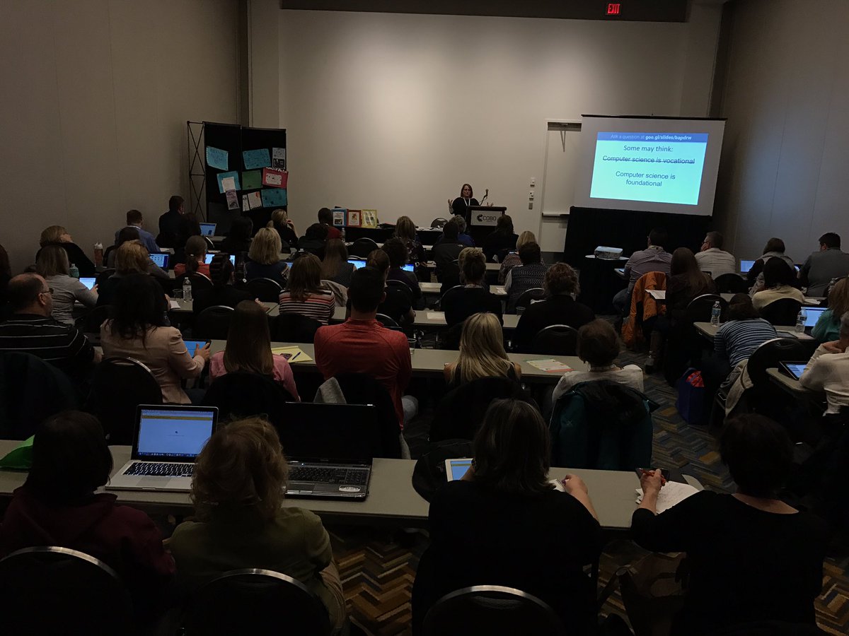 jgross811's tweet photo. Renee Peddie owning her session on coding for kids. Her passion and strength come through loud & clear! U go Girl!! #MACUL2017 https://t.co/JUF0mq1Feo