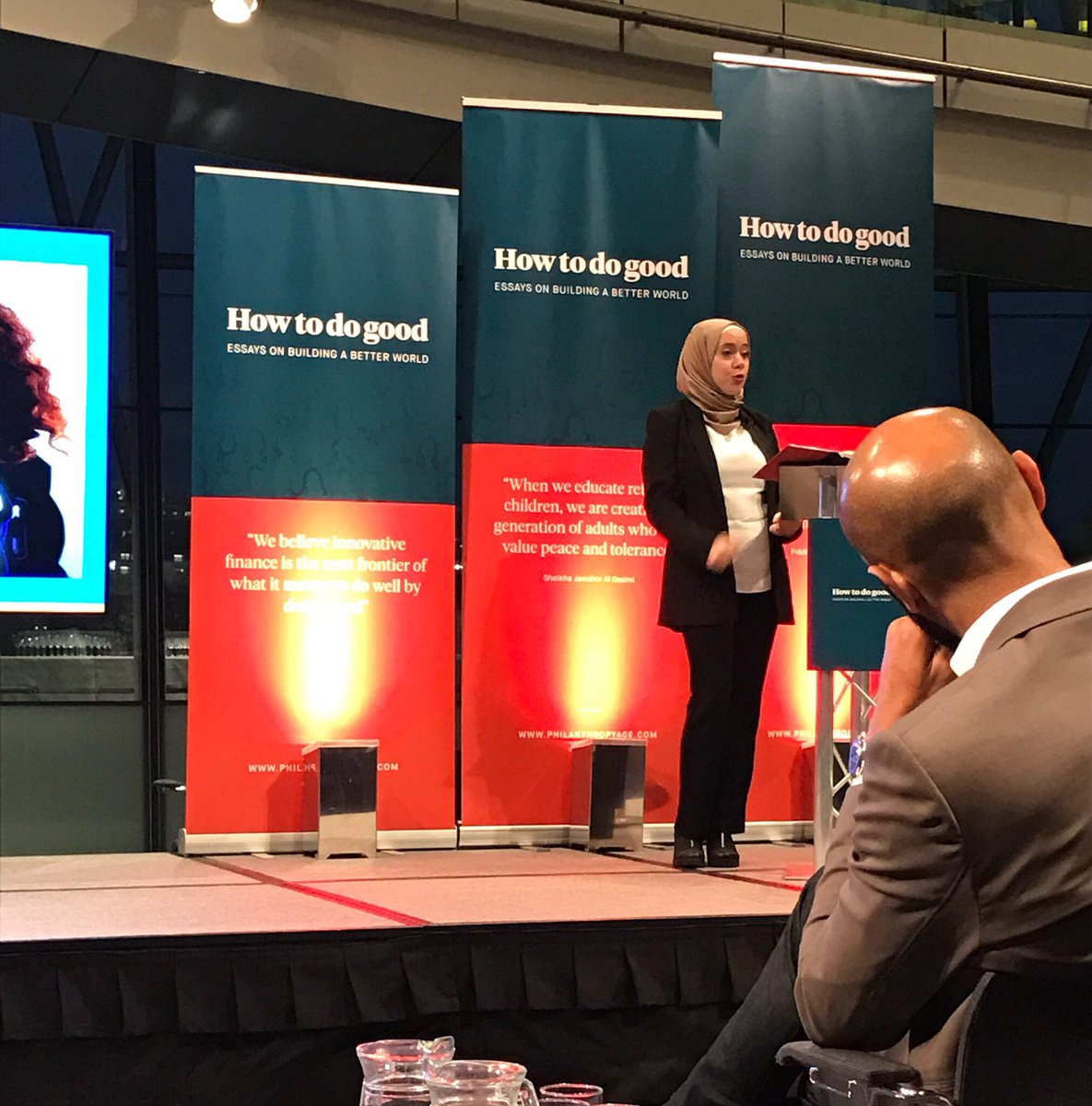 fionaljones's tweet photo. "Engage politically, listen to local people, build networks of global solidarity." @roubamhaissen speaks at #howtodogood @HTDGTour https://t.co/uGUb4eGFko
