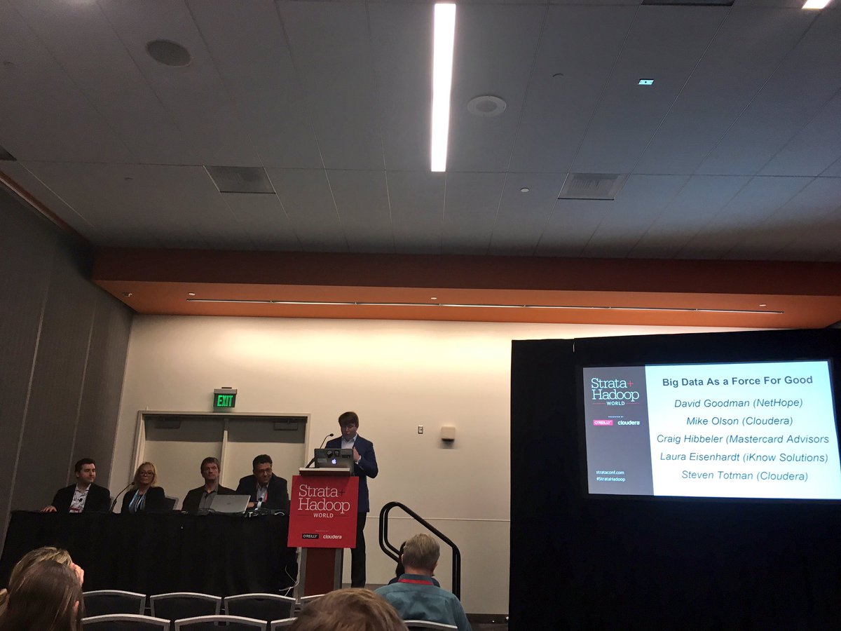 cloudera's tweet image. Kicking off the Big Data for Good panel at #StrataHadoop!