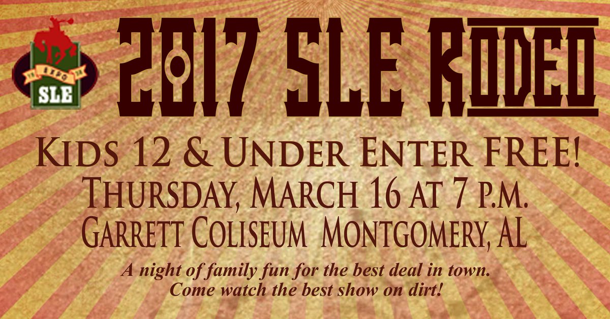 SLERodeo's tweet image. PSA: Kids 12u enter FREE at tonight's #SLERodeo17 performance!