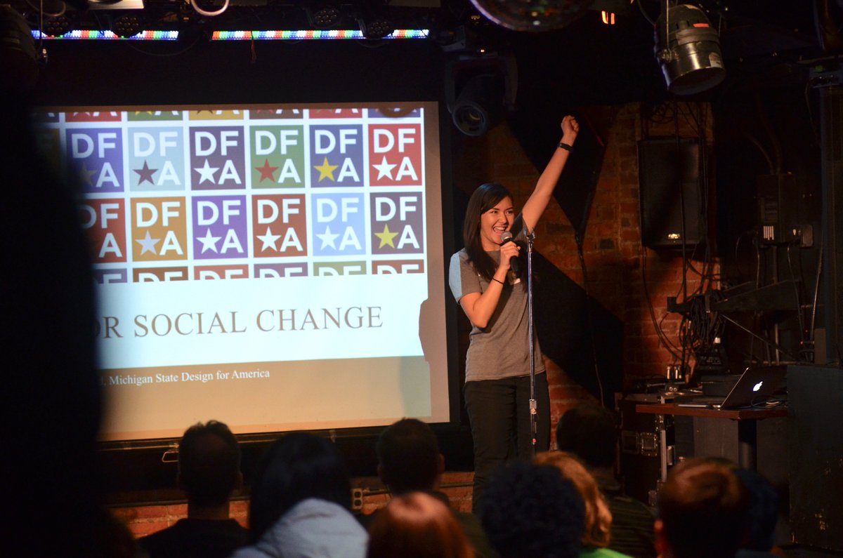 awesomania's tweet photo. Great shot of #msuXA student (and speaker) Linda Lay at @IgniteUXmi! https://t.co/zlkQnd63DI