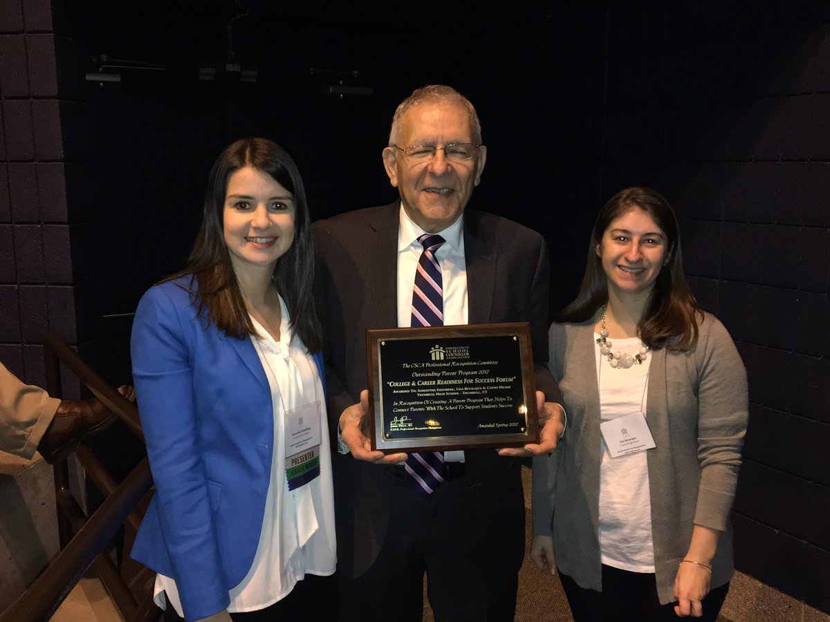 CSCA_Counseling's tweet photo. Members of the Trumbull Public Schools receive the @CSCA_Counseling Outstanding Parent Program 2017 Award @TRMBLCounselors #CSCA17 https://t.co/uR6Ex94tpc
