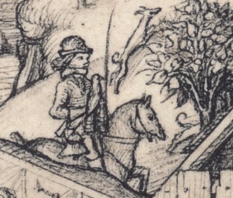 #Hawk #Hunting A detail from the medieval German manuscript Luna &amp; her Children part of Hausbuch Wolfegg Drawn in approx 1480