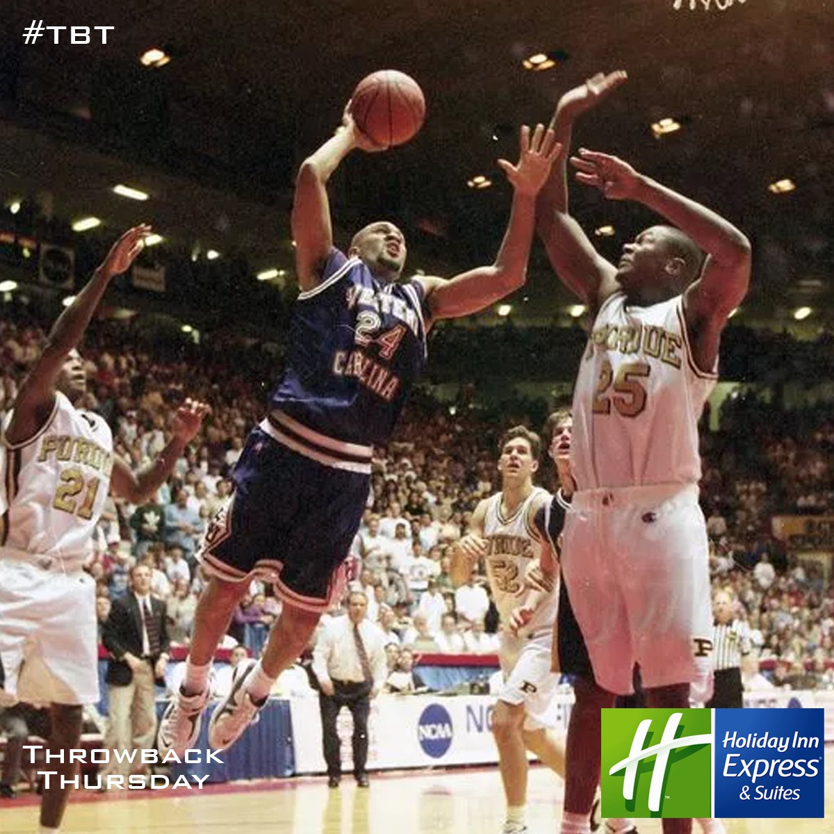 Catamounts's tweet photo. #TBT @SylvaHotel @marchmadness look back to appearance n '96 as #16 seed @WCU_MBB  almost beating #1 seed @BoilerBall 73-71 #ClawsOut https://t.co/dXWf5DBPVK