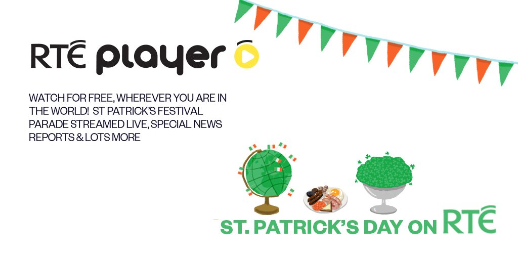 Cibé áit ar domhan duit, déan ceiliúradh ar #StPatricksDay le @RTEplayer SAOR IN AISCE! bit.ly/RTEPlayerStPat…