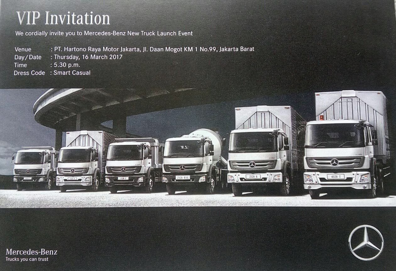 Kyatmaja Lookman On Twitter Vip Invitation Mercedes Benz Axor New Truck Launch Event