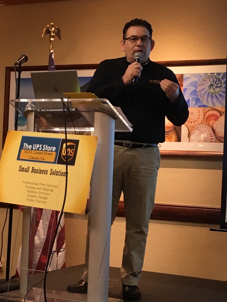 PutmanStacy's tweet photo. Our 5 minute speaker this month. Owner of new #upsstore at #carsonchamber https://t.co/4k1drr9gu1