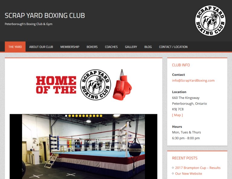 PortageDesign's tweet photo. #Webdesign &amp; #HOSTING for @scrapyardboxing in #ptbo. 
https://t.co/qVRhCOZzXi by @PortageDesign. https://t.co/BJMtuu4bNZ