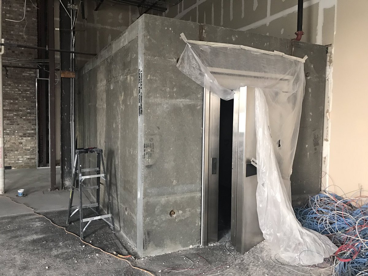 She's no longer a bank!  Finishing demo at our Nifong Shopping Center to make way for an exciting new restaurant!  Anyone need a vault?!