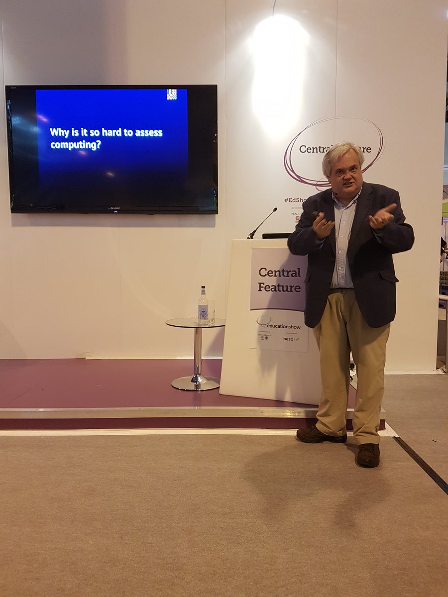 NetictechUK's tweet photo. Miles Berry explaining why it can be so hard to assess computing #Edshow17 https://t.co/aiu4nCfJ9i