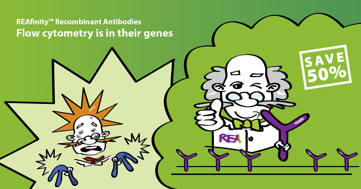 miltenyibiotec's tweet photo. Struggling with inconsistent antibody lots? Special offer: Save 50% on all #REAfinity Recombinant Antibodies https://t.co/zFDqRSeujr https://t.co/fXtjRyOJQt