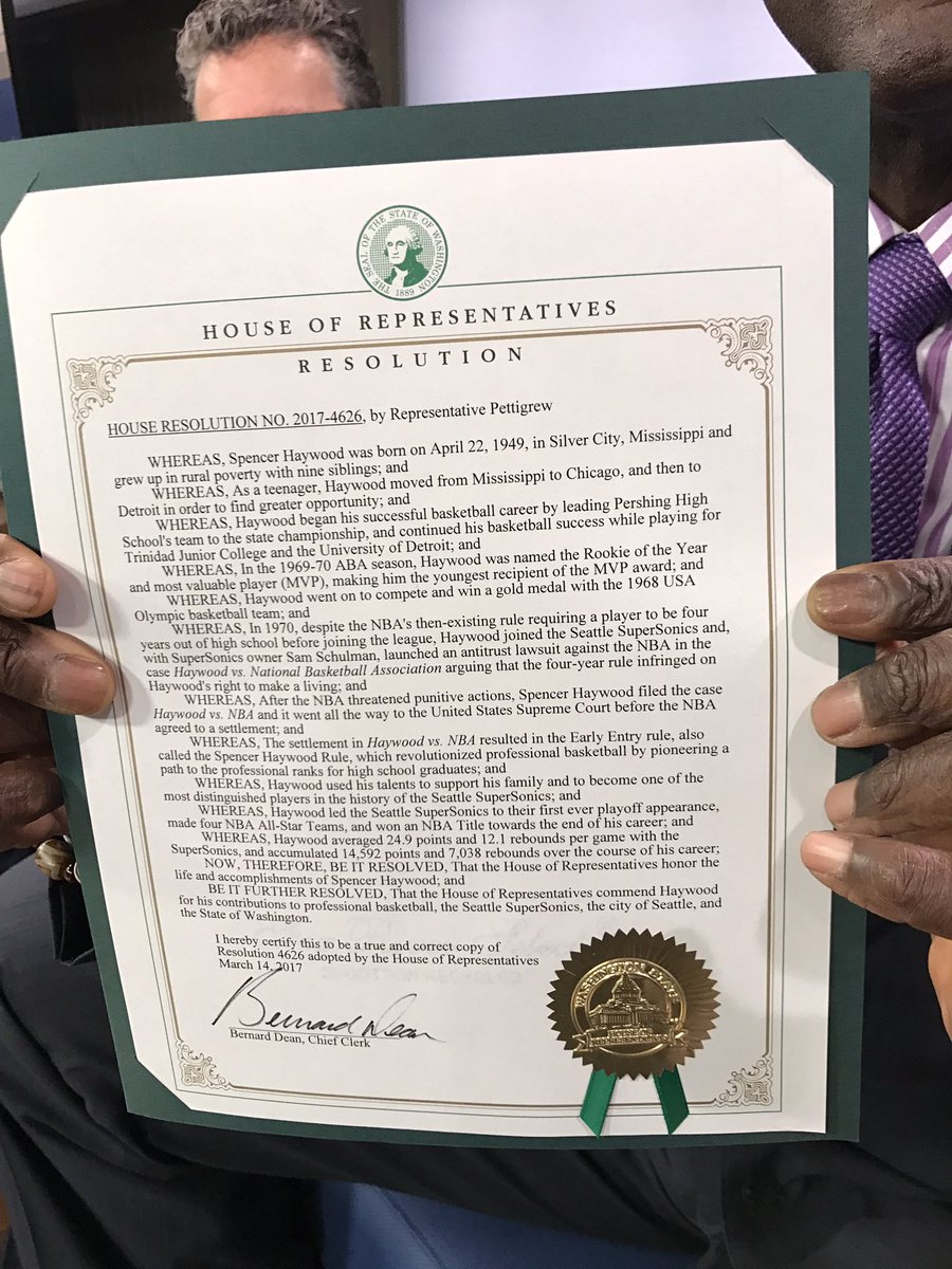 BillWixey's tweet photo. #Sonics legend &amp; @NBA Hall of Famer Spencer Haywood says NBA commissioner tells him a return to #Seattle is a "priority." #BuildTheArena https://t.co/2B3Mx5wpq5
