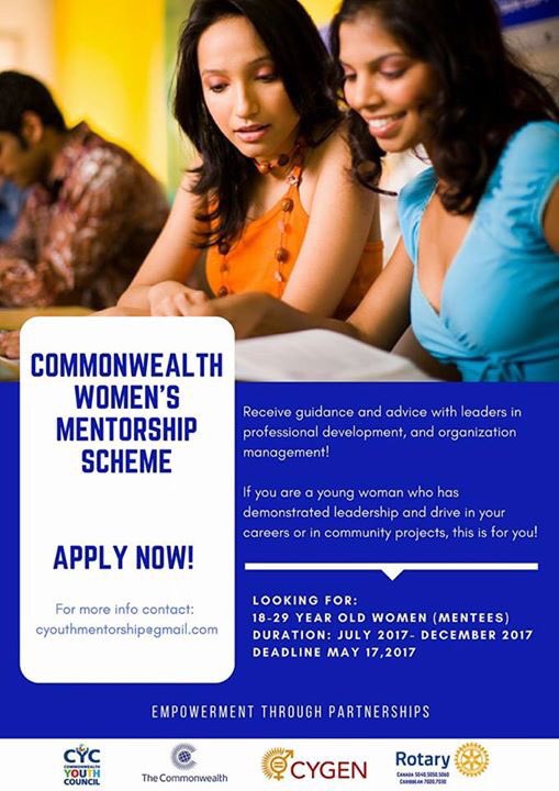Kishva's tweet photo. We're excited to announce the launch of #Commonwealth Women's Mentorship Scheme! An opportunity to engage with amazing leaders! Apply now! https://t.co/7sXWBOmxZK