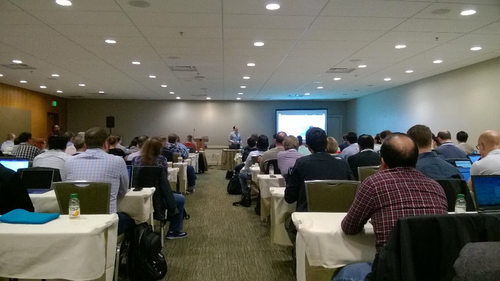 NeilGlew's tweet photo. Day 4 of #D365tech the retail stream. A packed room showing just how retail in Operations is gaining traction. https://t.co/MmF0g3R2Zg