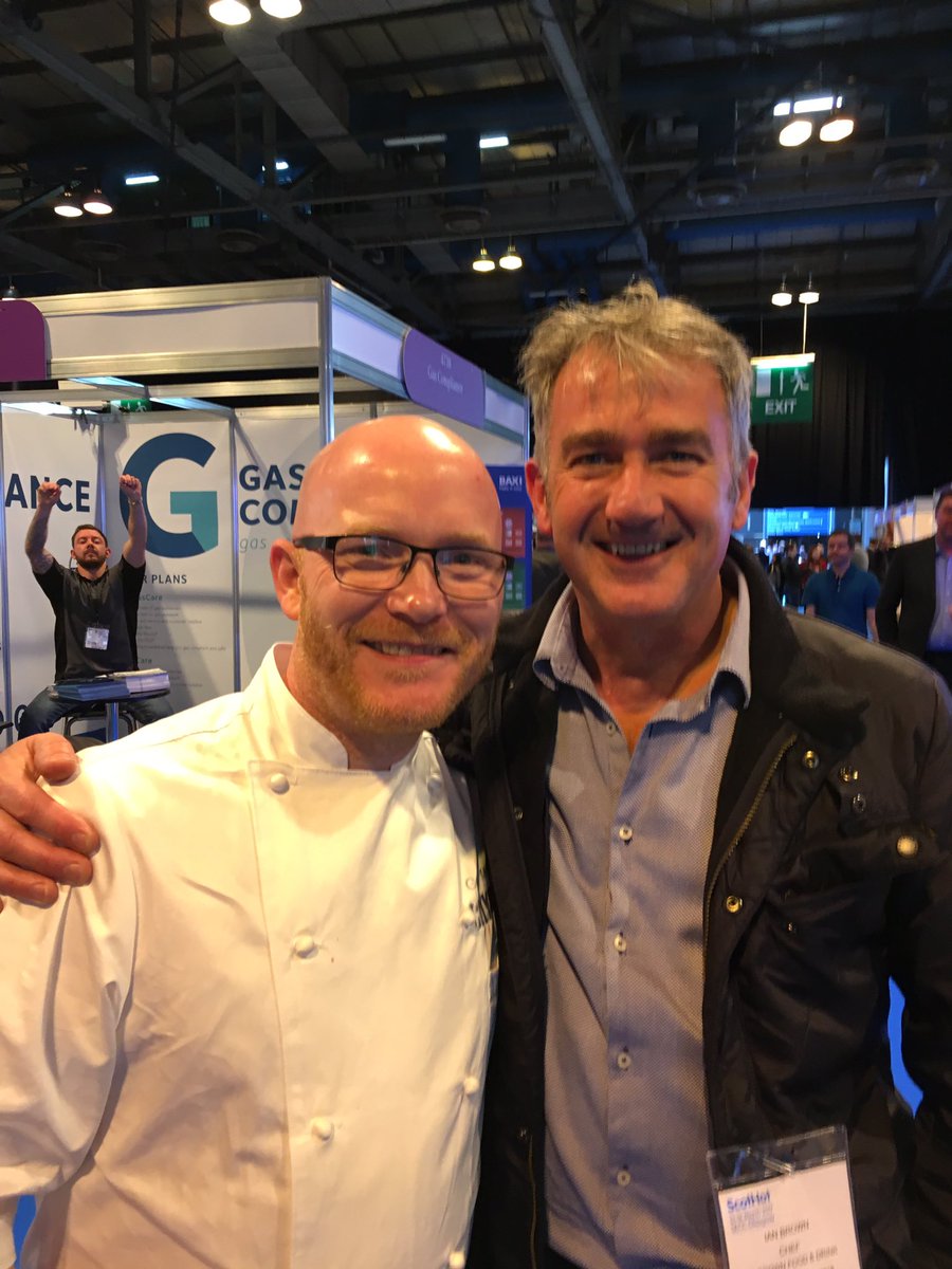 chefIanBrown's tweet photo. Enjoyed #ScotHot2017 great to catch up with some old faces including this one @Gmacchef https://t.co/o6IC4dvCXK