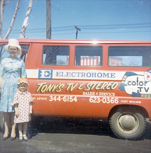 ColorTVMan's tweet image. My Tony's TV &amp;amp; Stereo delivery van in the 1960s