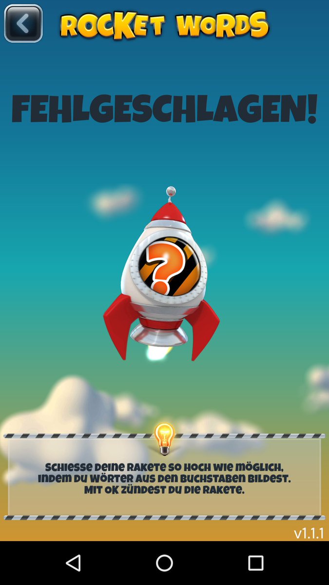 SchrobZen's tweet photo. @boedefeld_ Ist das ein Fehler vom Server oder mach ich was falsch? Find das Spiel aber super. 5/5 #rocketwords https://t.co/LjuhYEZ4zL