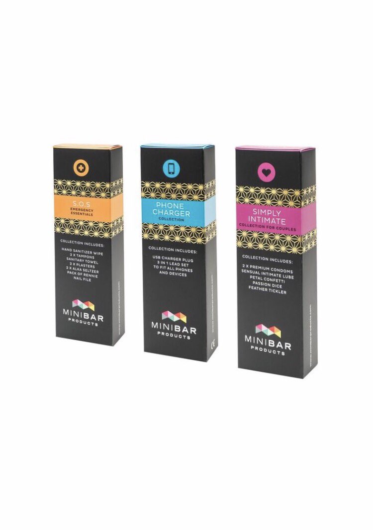 Our latest Minibar Products - Miniatures Collection now available. Message for samples. Phone Charger kit, Simply Intimate kit and SOS kit.