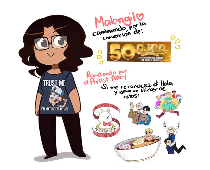 solo para anunciar públicamente, que voy a ir a la convención como civil y comprar cosas...y acosar a @StarGlowTweet, principalemente eso 