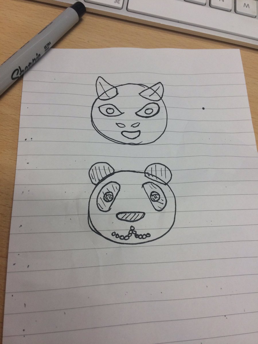 Today the amazing @iBenWild draw these "animals". I think he might be losing his s#@t... p.s. That's supposed to be a cat and panda 🐼